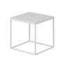 Hanah Home Mesa Auxiliar Basak White, Tablero Partículas Melamina 18mm, Estructura Metálica, Blanco, 52x50x50 cm
